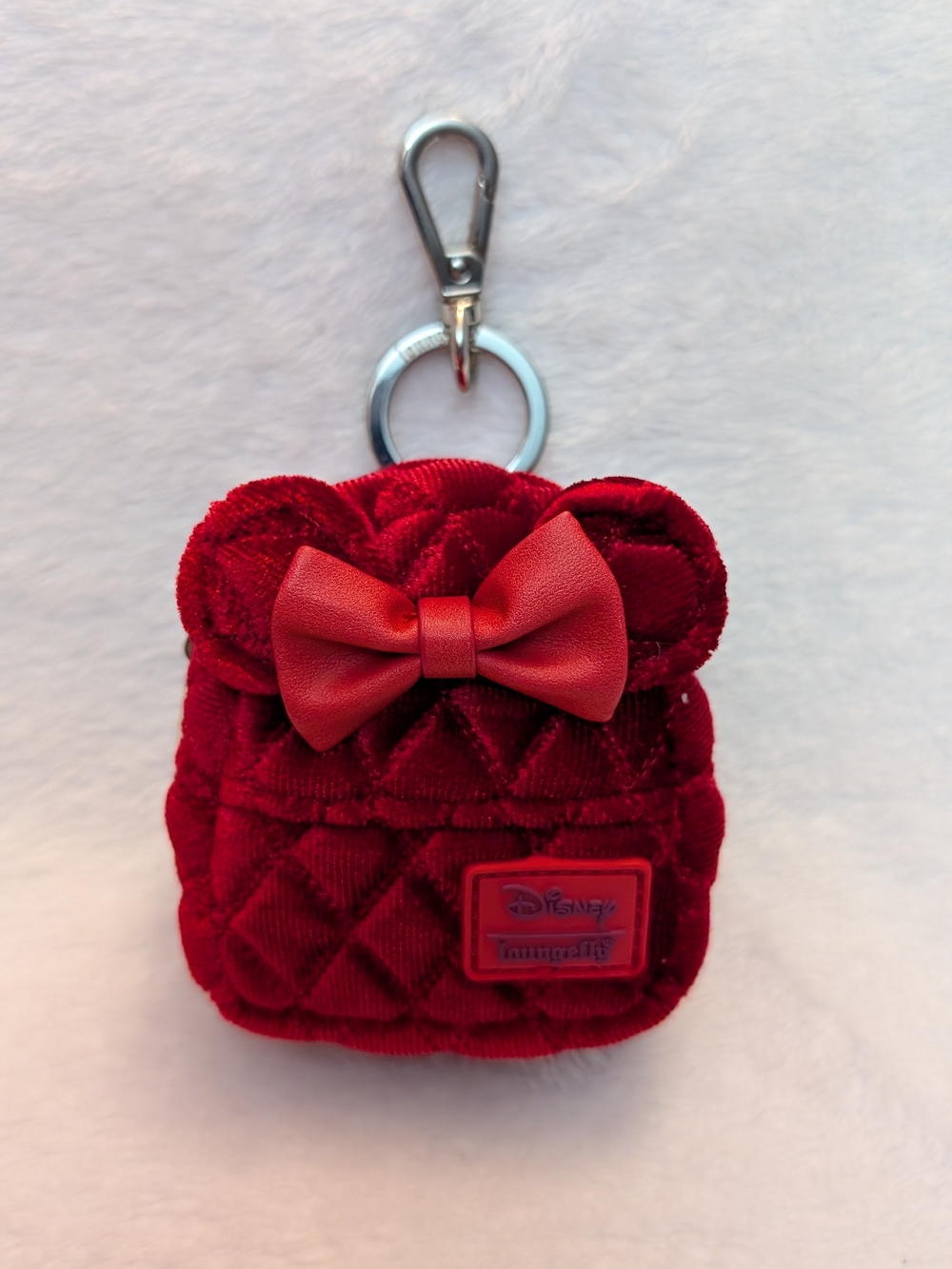 Loungefly Minnie Mouse Mini Backpack keychain Charm Red Velvet NEW